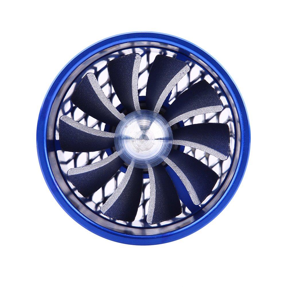 Car Intake Turbine 55mm Supercharger Turbo Single Face Advance Increases Horsepower Aluminum Alloy with Net (Blue)