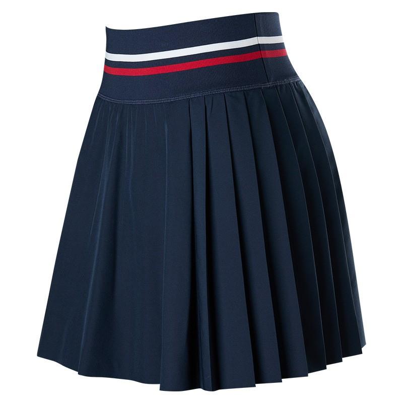 

Summer Sports Tennis Dress Fitness Skirt Anti-exposure Golf Pleated Fake Two-piece Yoga S темно-синий
