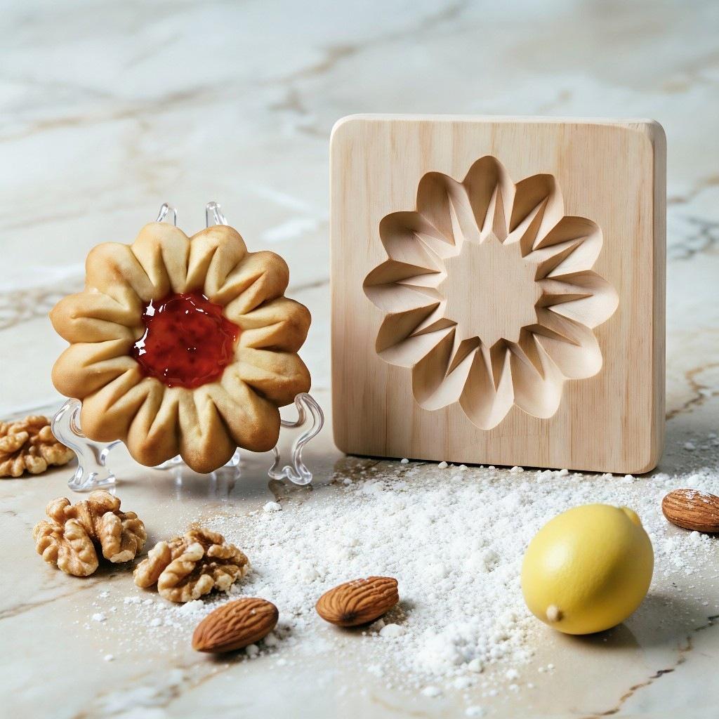 Wooden Gingerbread and Shortbread Cookie Mold Cutter