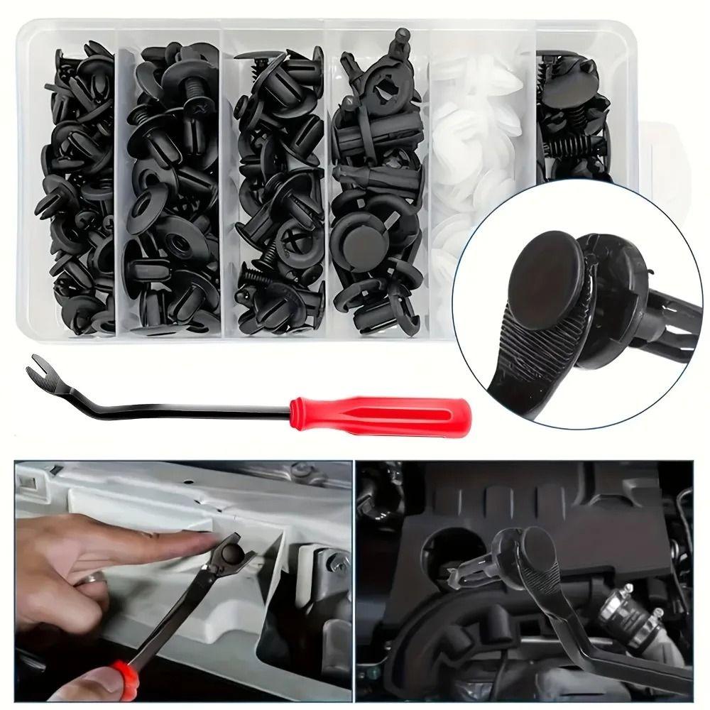 100PCS/Set Universal Fastener Removal Tools 6 Sizes Fasteners Push Retainer Kit Auto Repair