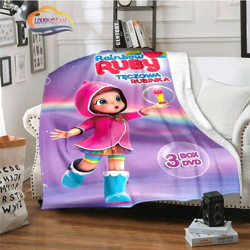 3D-tekenfilmserie Rainbow Ruby Kinderdeken Lulu en beer schattige deken Intelligentie en avontuur deken Animatie deken