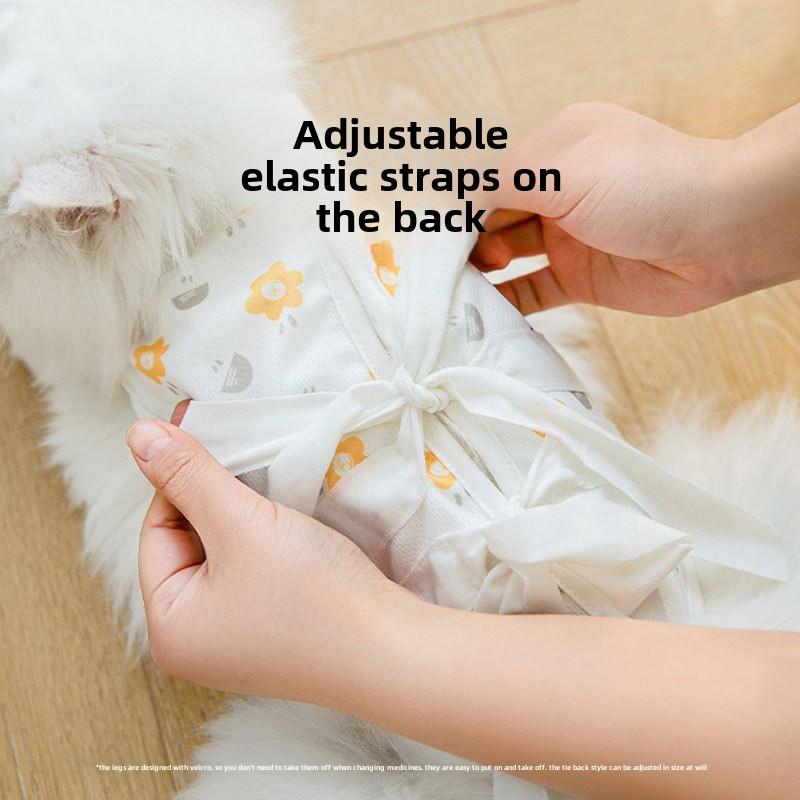 New Cat Neuter Suit Full of Ribbons Weaning Suit, Post-operative Suit Anti-licking Summer Pet Cat and Dog Thin Cat Clothes