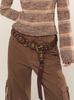 Boho Chic Vintage Waist Belt With Metal Buckle And Handcrafted Detailing For Women