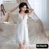 Sexy Underwear Big Butterfly Pure Desire Mesh Pajamas Plus Chest Pads Gather Nightgown Robe Women's Loungewear Set