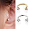 Stainless Steel Crystal Hoop Ring Piercing Nose Ear Belly Button Rings Women Men Cartilage Helix Earrings Daith Piercing Jewelry