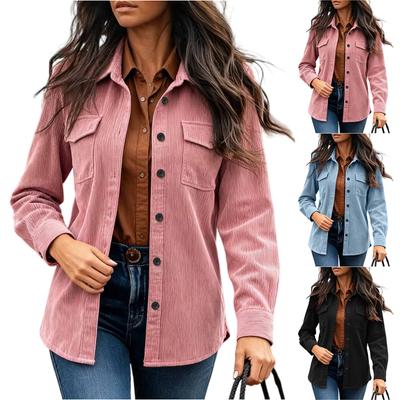 Lässige und modische Cord-Hemdjacke für Damen