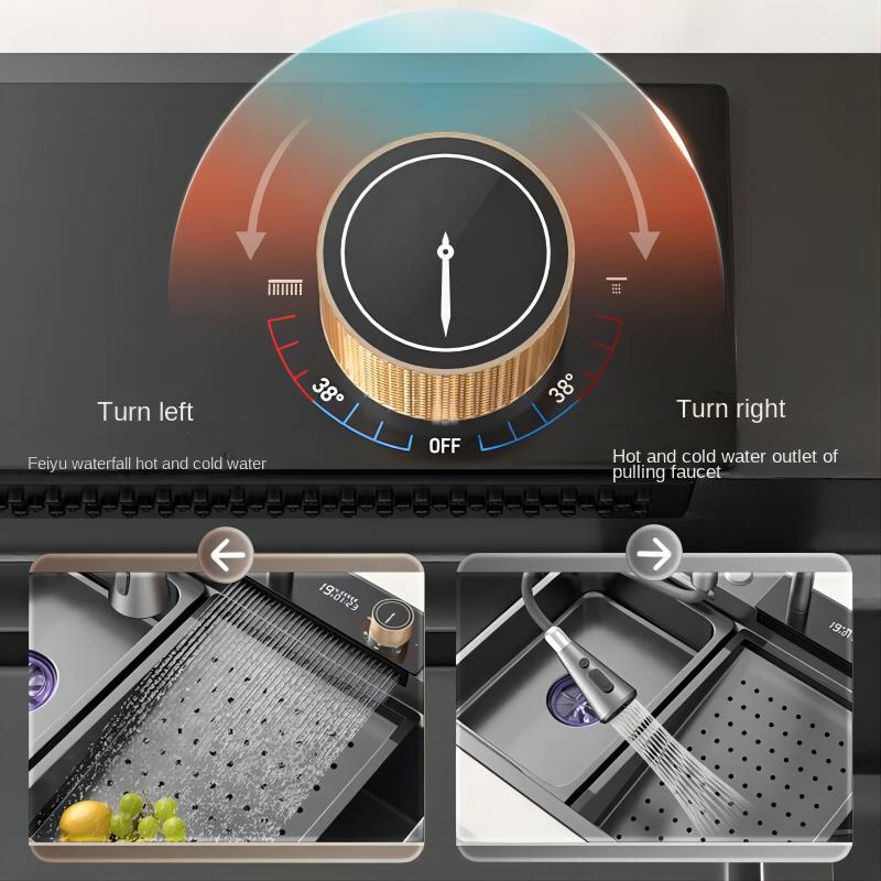 Embossed Honeycomb Flying Rain Waterfall Sink Handmade Kitchen 304 Stainless Steel Large Single Slot Vegetable Wash Basin Sink