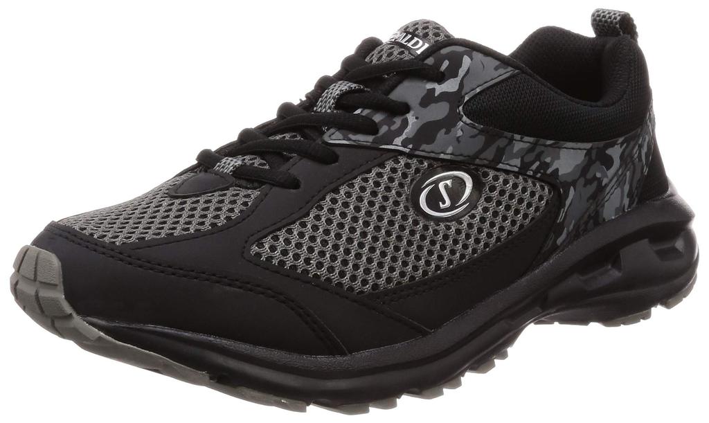 SPALDING JIN 3360 Men's Lightweight Wide Sneakers/Walking Shoes, Size 6E, Black, Size 26.0 Cm, G