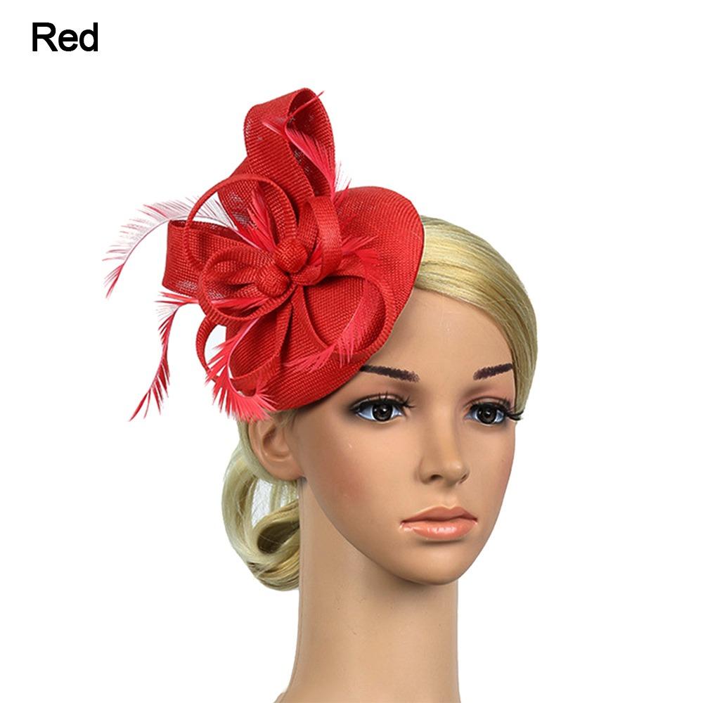 Feather Fascinator Caps Mesh Makeup Prom Elegant Hair Accessories  Women
