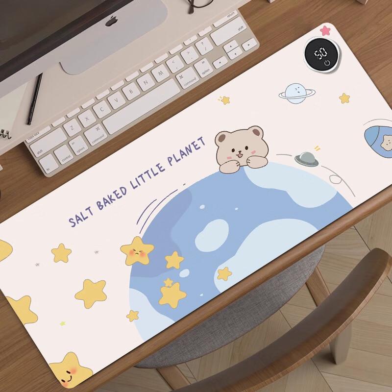 Fumade Planet Bear Heated Mouse Pad with Digital Timer