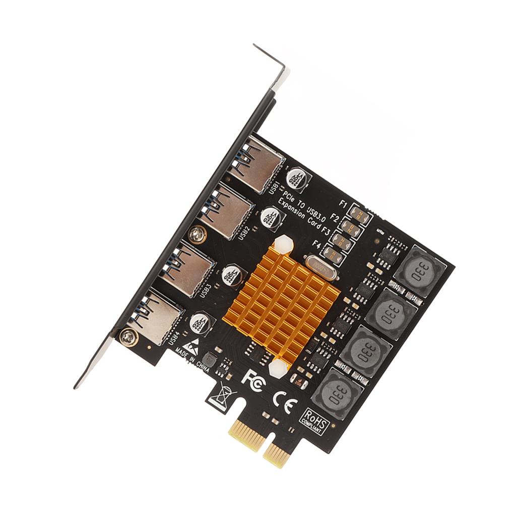 PCIE To USB 3.0 Expansion Card 4 Ports PCIE To USB 3.0 Backward Compatible Stable Safe USB 3.0 Expansion Card for PC