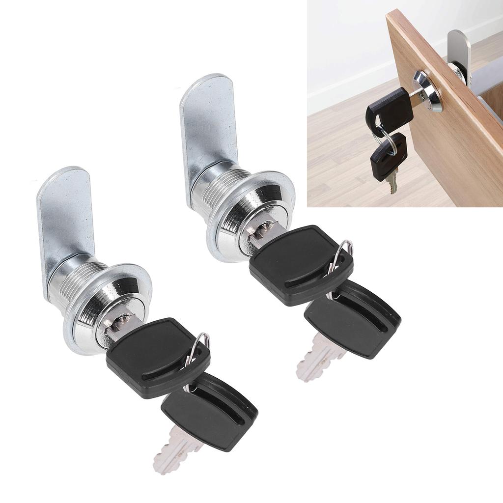 2pcs Cylinder Cam Locks RV Compartment Lock Keyed Alike Cam Locks Tool Box Replacement Hardware