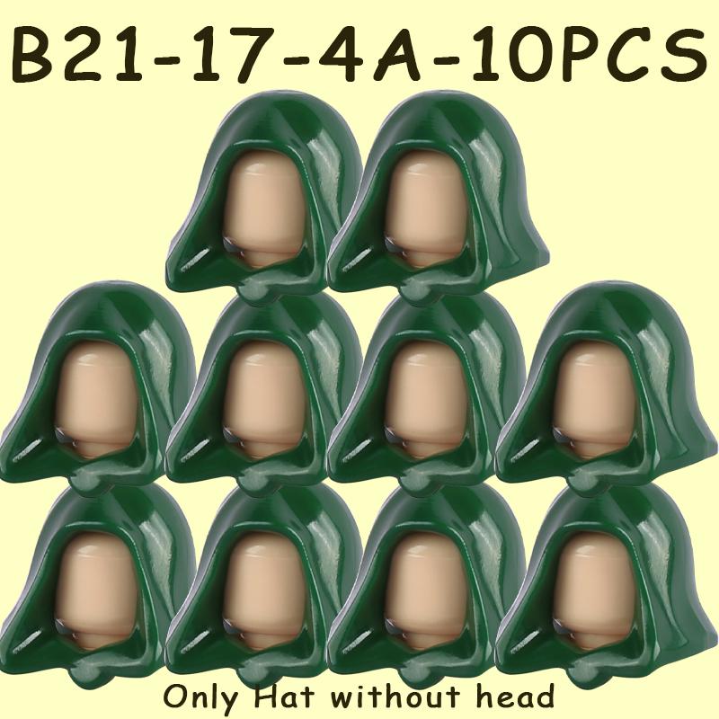 MOC Medieval Military Castle Soldier Figures Helmets Series Building Blocks Knights Accessories Warrior Hat  Bricks Toys Gifts