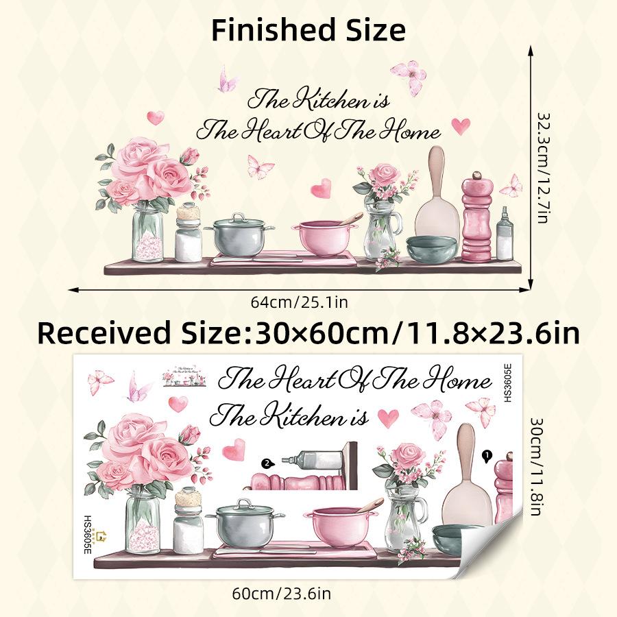 

Butterfly & Kitchenware Wall Decal - Removable Waterproof Vinyl Sticker for Home, Office, and Dorm Decor 30x60CM