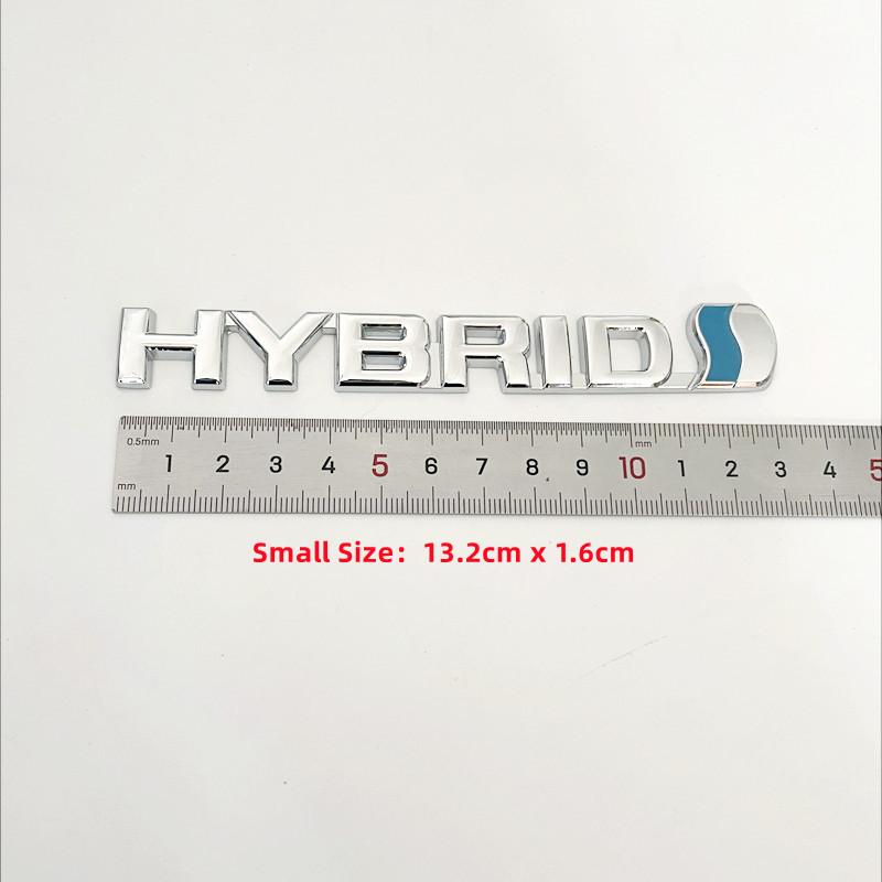 3D Metal HYBRID Logo Side Fender Rear Trunk Emblem Badge Car Sticker Decals For Toyota Prius Camry Crown Auris Rav4s TRD