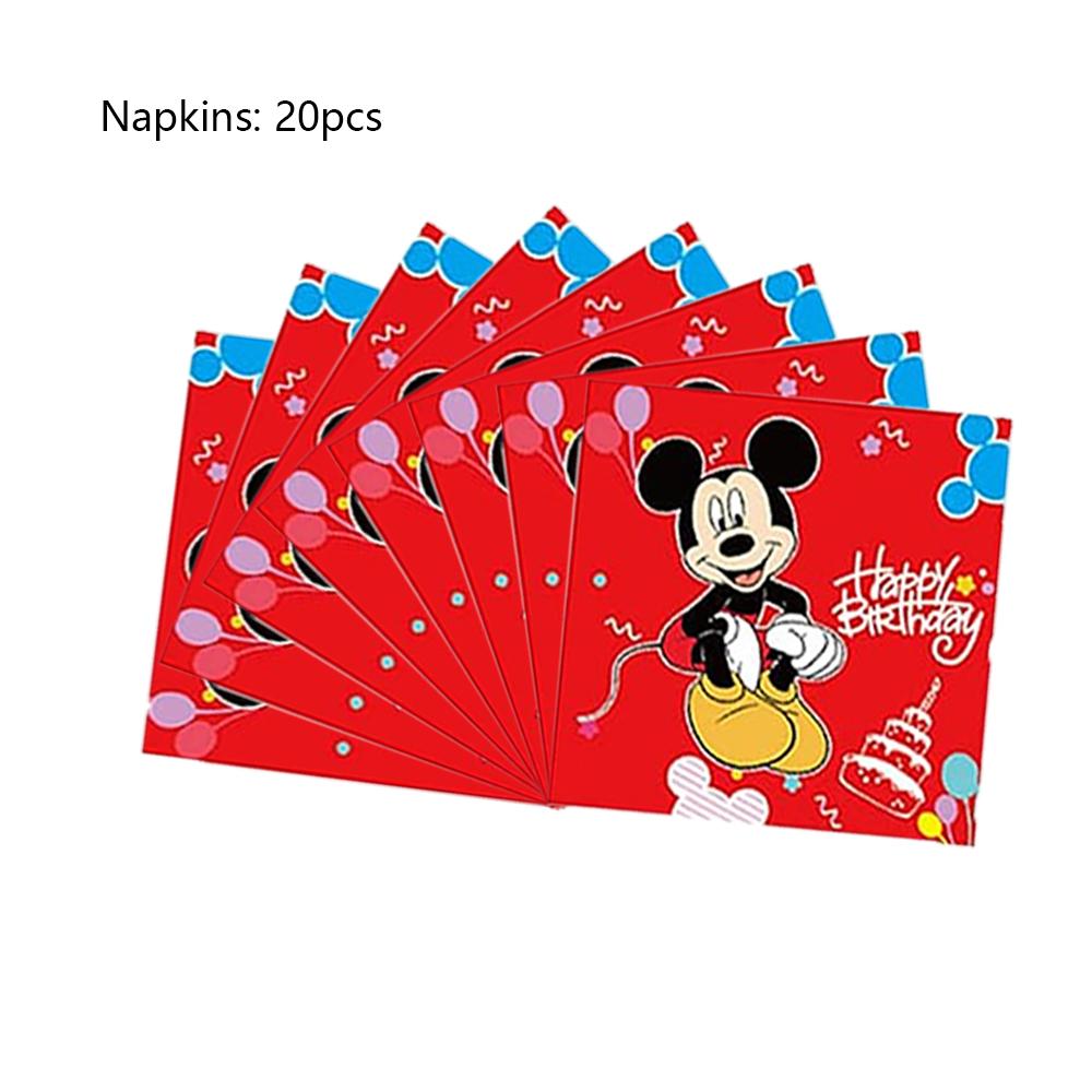 51 יחידות ציוד למסיבת מיקי מאוס כולל צלחות, כוסות, מפיות ומפה לשולחן