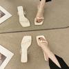 Fashion Light Luxury Cool Slippers Go Out In the Summer of 2025, High-end Kitten with High Heels Temperament, Evening Breeze