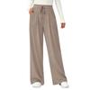 Fashion Women's Elastic High Waist Knitted Casual Wide Leg Pants With Pockets