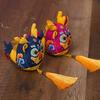Cute Zodiac Dragon Plush Pendant with Tassel Folk Art Embroidery Pattern Stuffed Animal Mascot