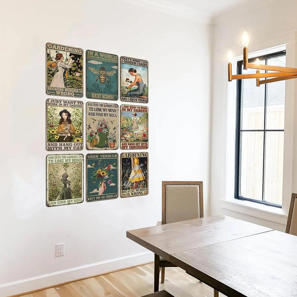 Garden Sign Retro Metal Tin Sign It's Not Hoarding If It's Plants Funny Retro Sign Garden Decor Plant Wall Decor Gift for Home