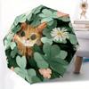 1pc Cat, Flowers Automatic Open/Close Umbrella, Portable Folding Umbrella for Everyday Use Yy250826044