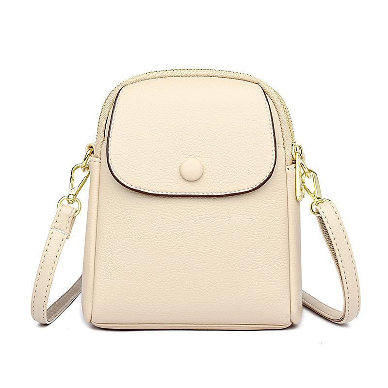 Women's Crossbody Mobile Phone Bag  New Fashionable Small Bag  Fashionable Simple Casual and Versatile Soft Lychee Leather Pattern Shoulder Bag