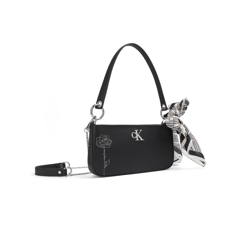 Calvin Klein shoulder bag [Customized bag] Iduo hand-textured chain decoration commuting simple fashionable and versatile Ode to the dark night