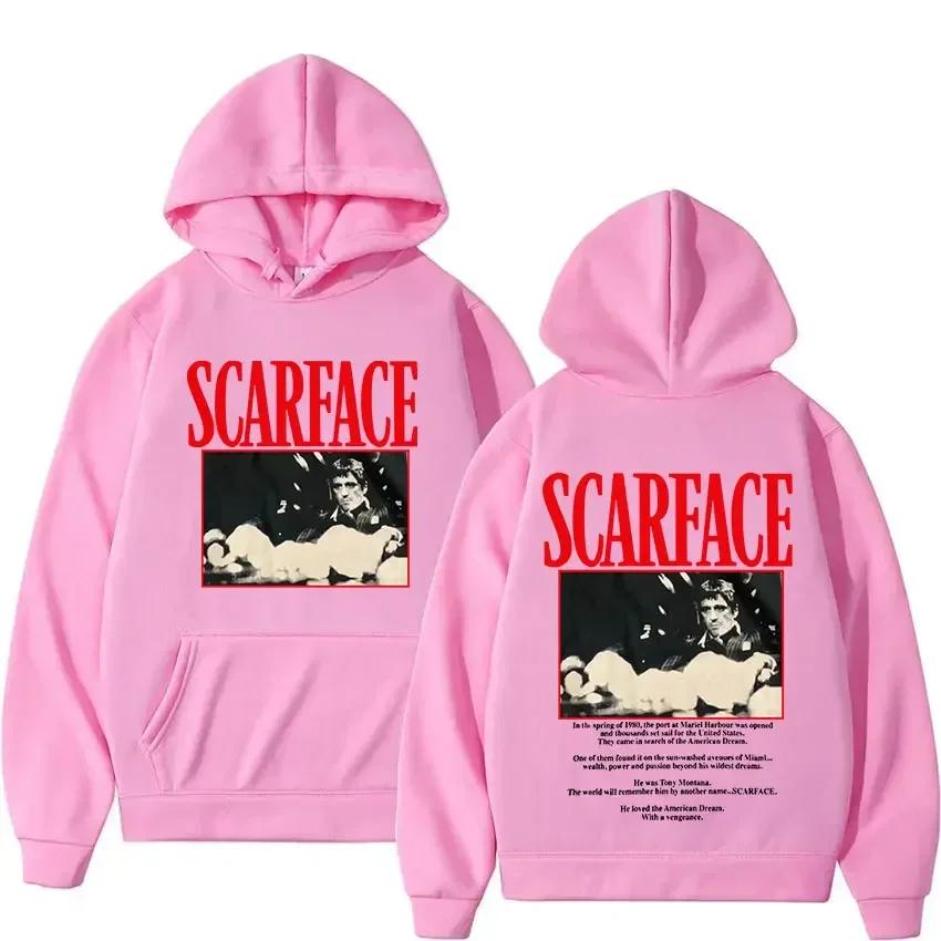 Klassischer Film Scarface Tony Montana Hoodie Damen Hip Hop Vintage Langarm Winterkleidung Damen Ästhetische Kleidung