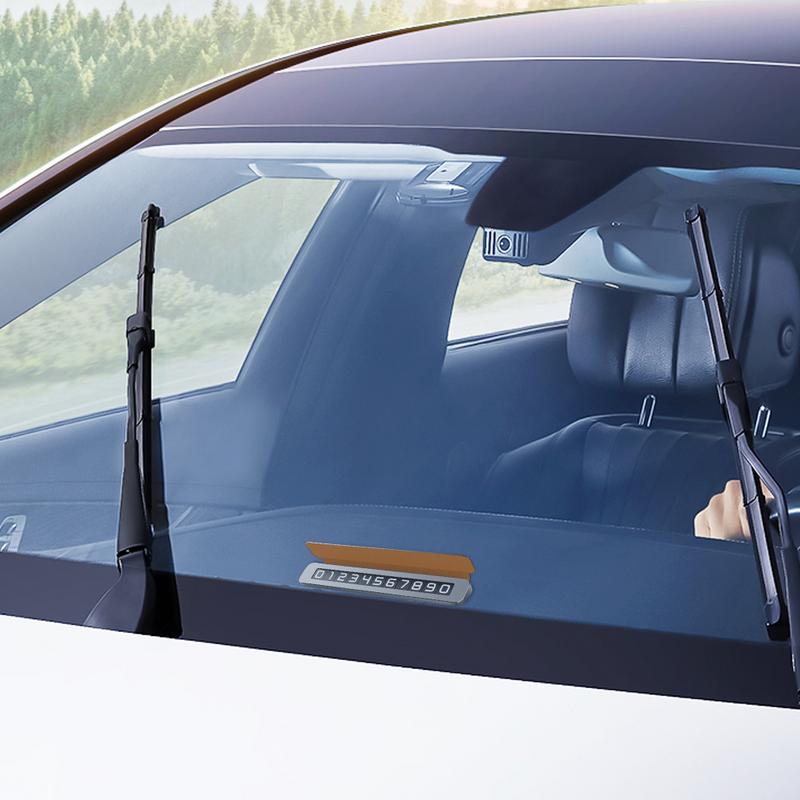 

Temporary Car Parking Phone Number Card Stylish Artificial Leather Phone Number Card License Plate Car Decorative Accessories чёрный