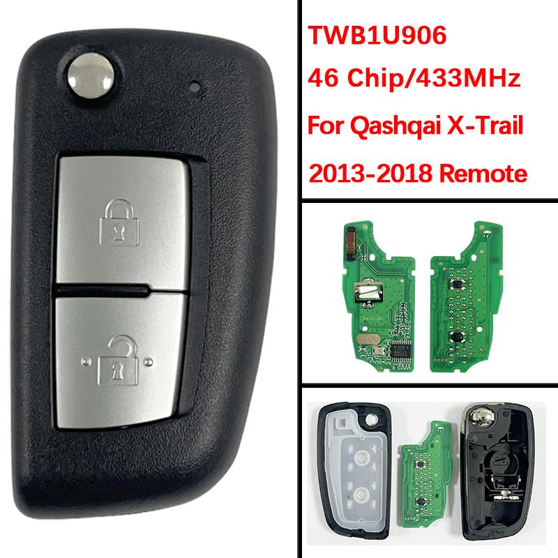 CN027029 Aftermarket 2 Buttons Flip Remote Fob ID46 PCF7961 Chip FCC TWB1U906 H05614EA0A For Qashqai X-Trail 2013-2018