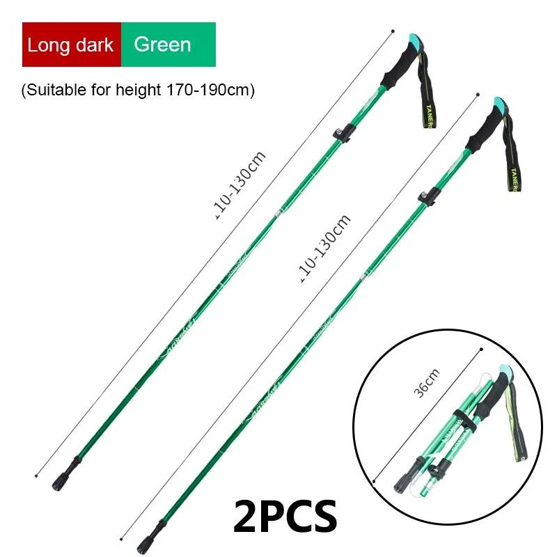 2pcs Ultralight Folding Trekking Pole Portable Anti Shock Alpenstock Snow Walking Stick for Outdoor Adjustable Climbing Hiking Sticks