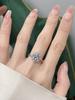 New Geometric Ring Temperament Aquamarine Jewelry  Copper Non-fading Wedding Party Birthday Gift Jewellery