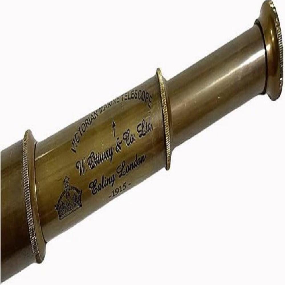 Victorian Nautical Marine Telescope Replica – 45.72 Cm Brass Spyglass with Leather Cover