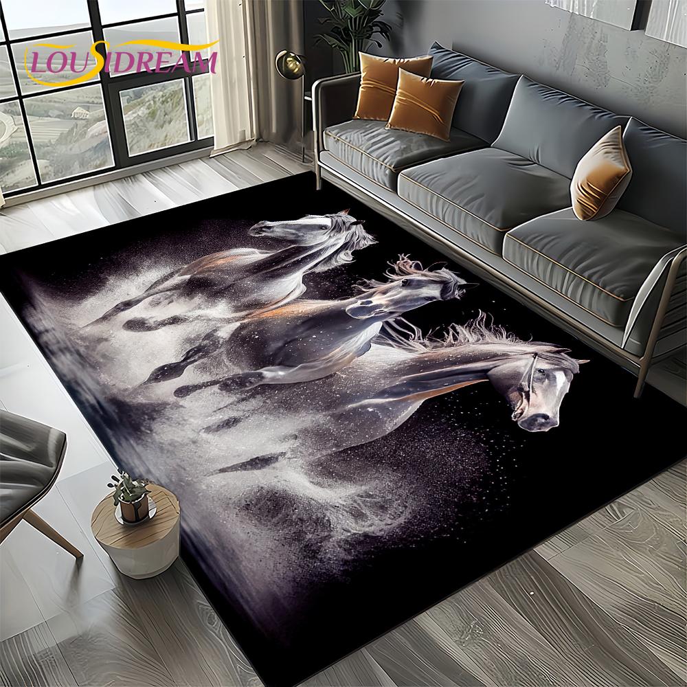 Horse Animal Carpet Rug for Living Room Bedroom Home Sofa Decoration,Kid Rug Floor Mat
