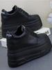 Fashion 12CM Platform Wedge Sneakers Microfiber Leather Comfy Breathable Skate Board Vulcanized Chunky Hidden Heel Block Shoes