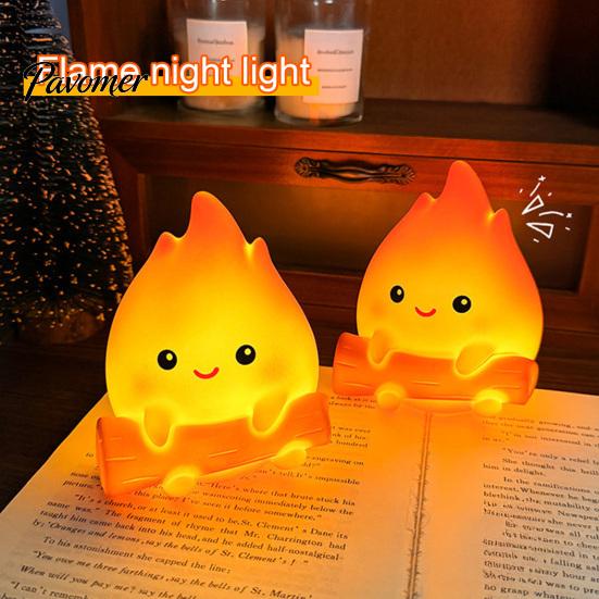 Portable Nursery Light for Sleep Cartoon Fake Campfire Night Light, Cute Warm Glow Bedside Comfortable Eye Protection Lamp Ornament, Cozy And Reading