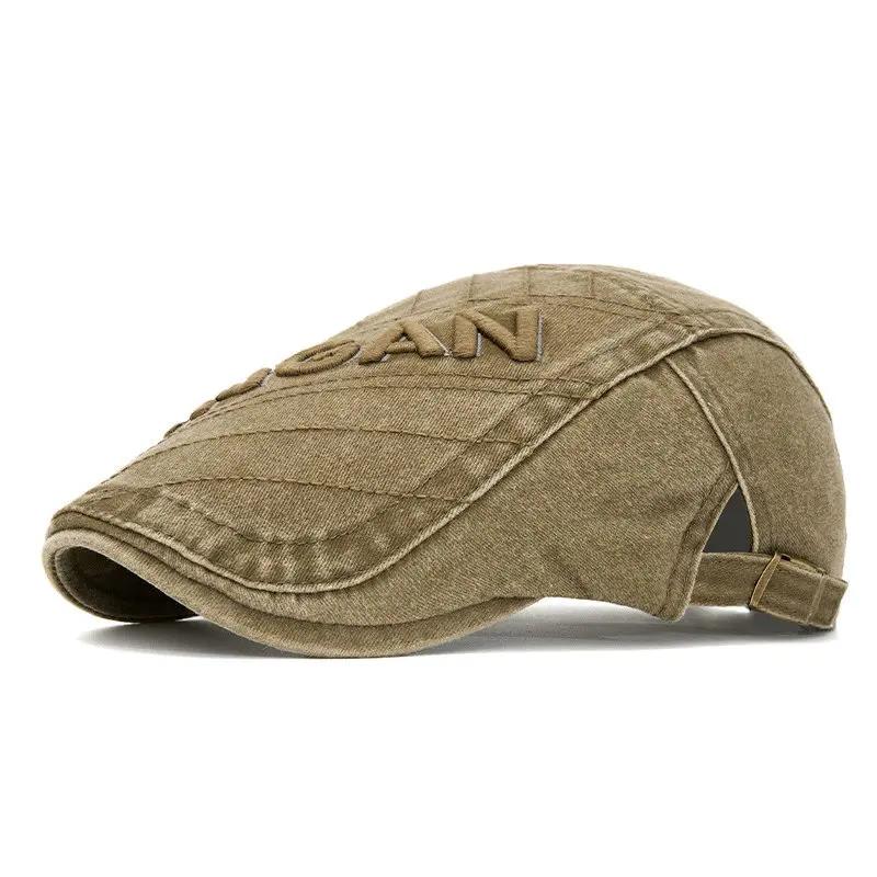 Spring and Summer Cotton Letter Newsboy Caps Flat Cap Men and Women Painter Beret Hats 186