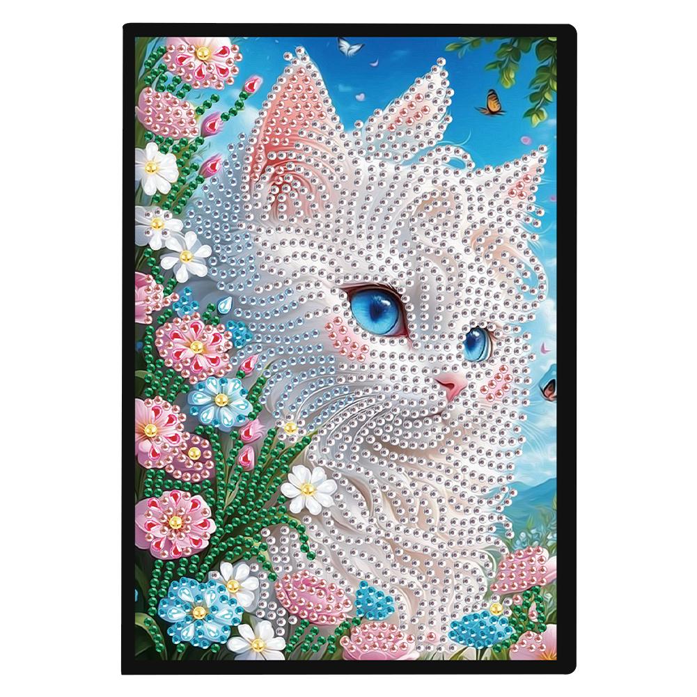 50-Page A5 Size Flower Animal Diamond Painting Diary Book Rhinestone Art Painting Notebook Kit for Birthdays Or Christmas Gifts