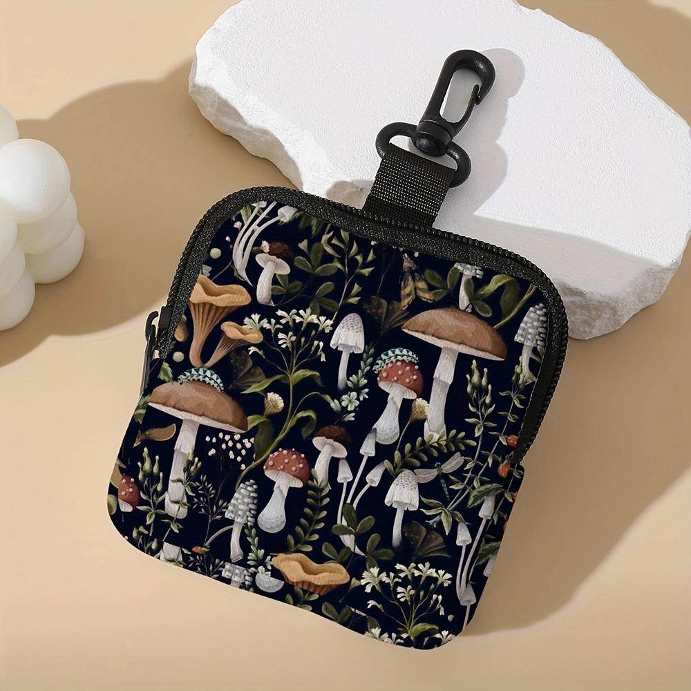 1pc, Ideal Choice for Mushroom Patterned Large Capacity Coin Wallets, Digital Printed Coin Wallets, Storage Bags, and Gifts