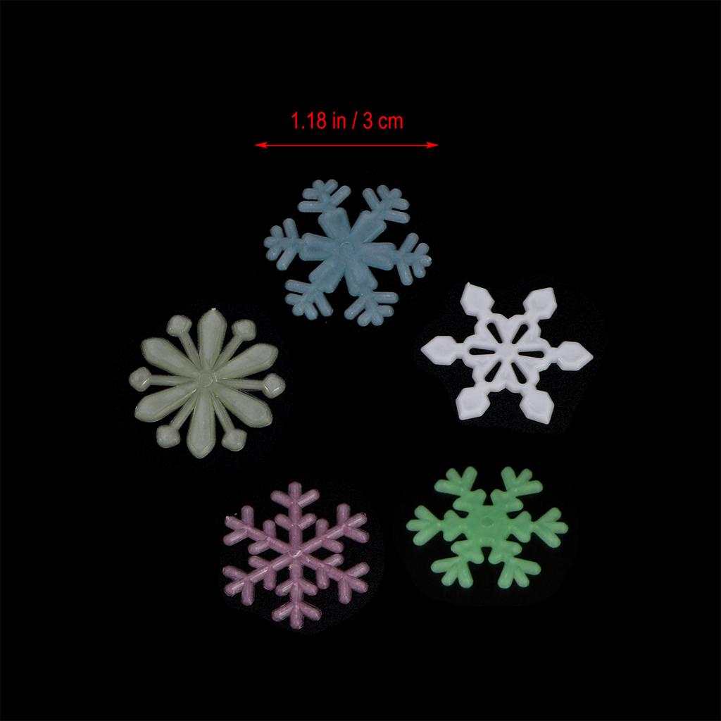 50Pcs 3D Snowflake Stickers for Walls Glow In Dark Christmas Party Home Decor Fluorescent Window Ceiling Application
