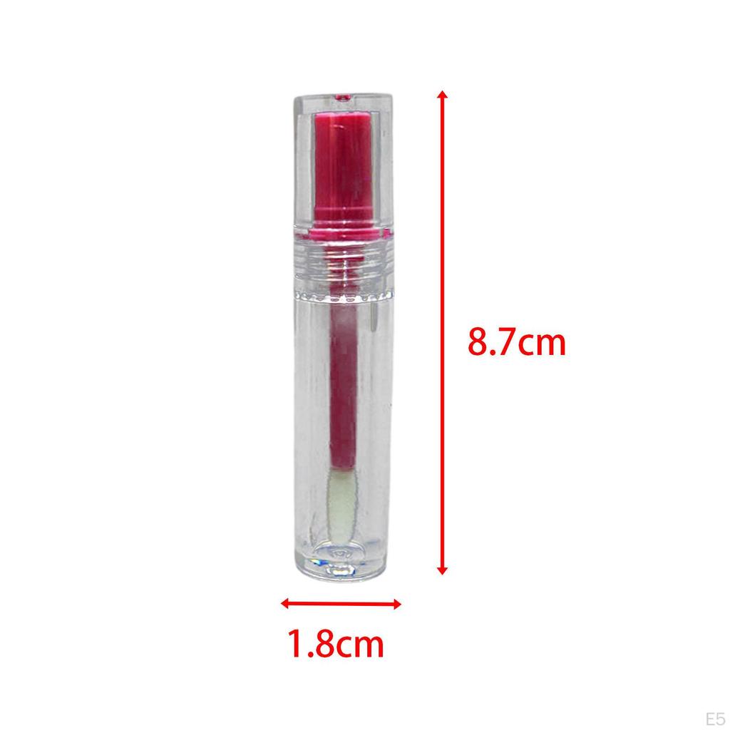 3 Pieces Lip Gloss Tubes Balm Bottles Empty Refillable Small with Brush Clear Lipstick Sample