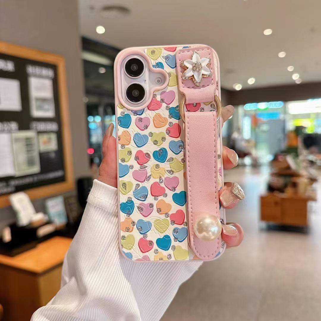 

Чехол для телефона iPhone 14/13 с 3D-принтом из кожи и жемчужным узором, подходит для Apple 16/15 PROMAX 12/11, защита от падения iPhone16plus