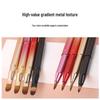 Double-Ended Retractable Lip Brush with Cap - Portable, Colorful Metal Design for Makeup Artists