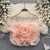 Summer Women's Camisole Vacation Style Stereoscopic Floral Camisole Tank Top Chic Peplum Short Top