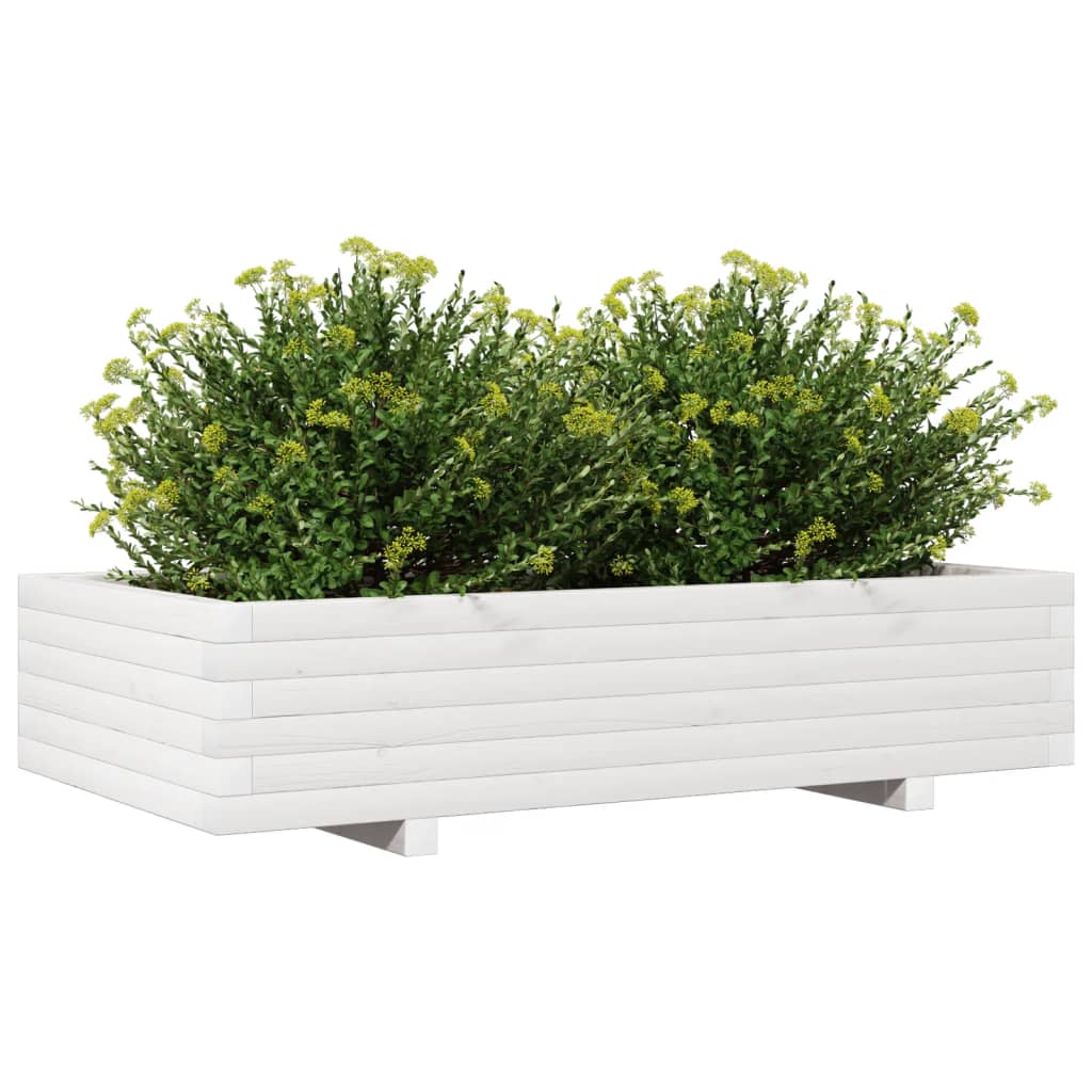 Planter Box White 110x60x26.5 cm Solid Pine Wood