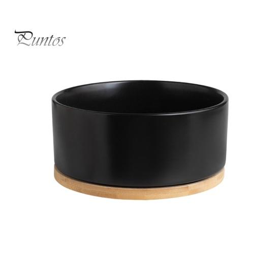 

350 мл подогреваемая миска для кошек, термомиска для домашних животных с деревянной основой, электрическая керамическая миска с подогревом и термостатическим управлением для собак, кошек, кроликов чёрный
