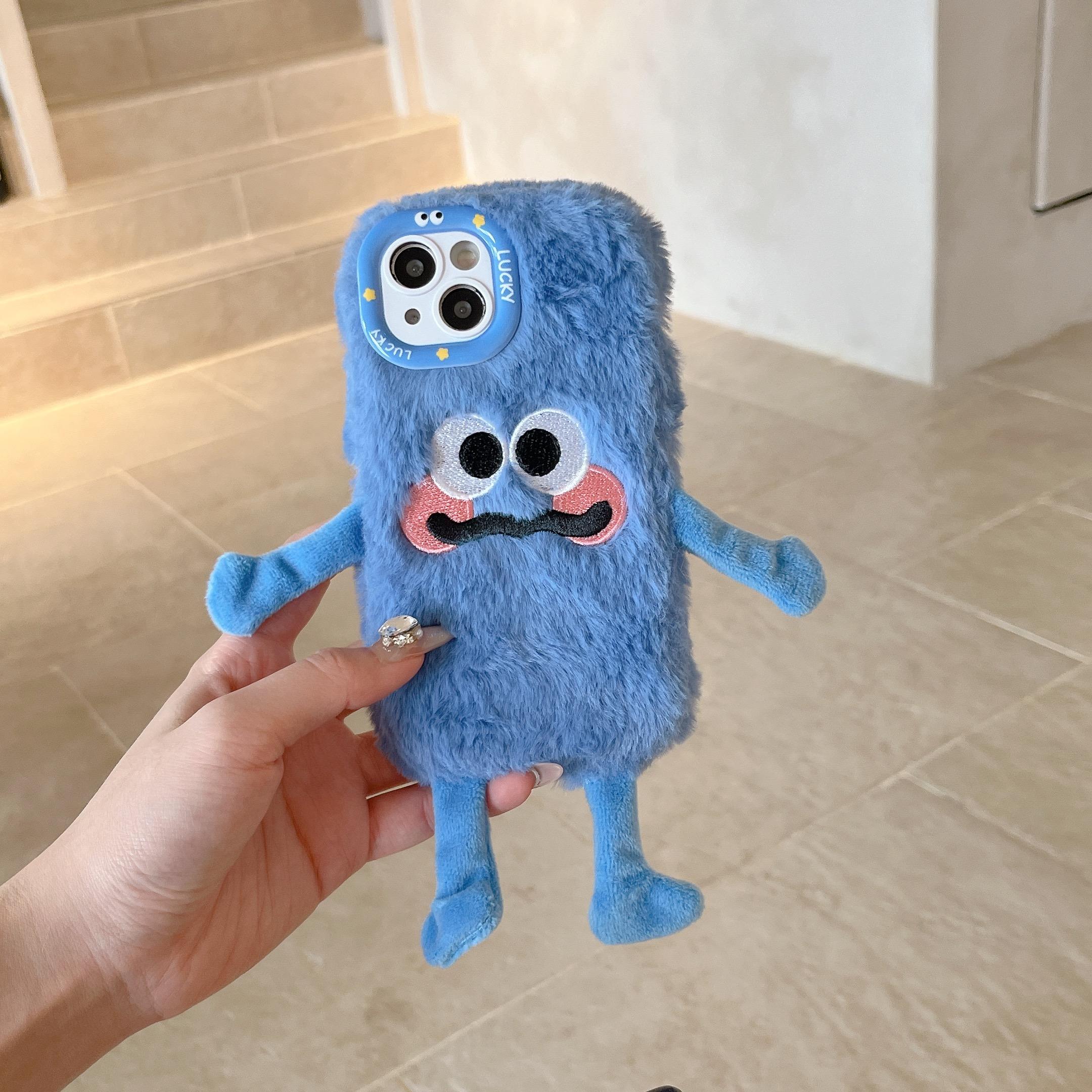 

Милая пара, держащаяся за руки, плюшевый чехол для телефона для iPhone 16 15 14 13 12 11 Pro Max, мультяшный плюшевый чехол для телефона for iphone13 Pro(6.1 )