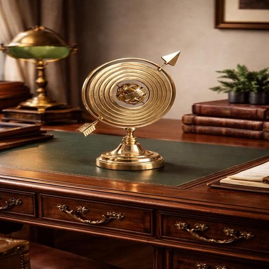 Brass Armillary Sphere Globe With Arrow Nautical Maritime Astrolabe Desk Decor Home Decor 30.48 Cm