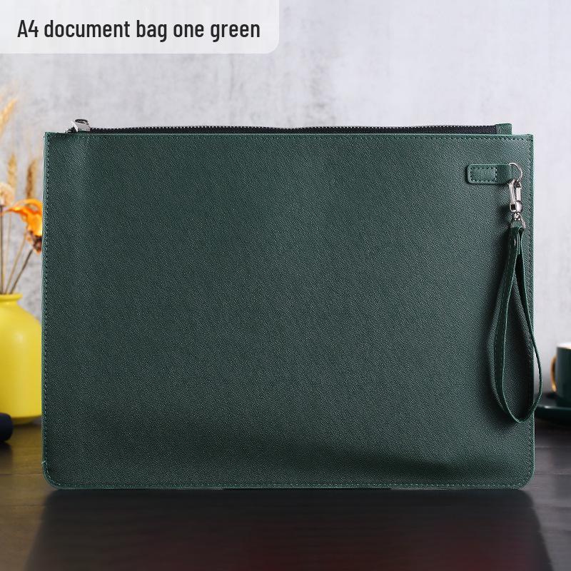 Large Capacity A4 Leather File Bag - Multifunctional Business Office Folder