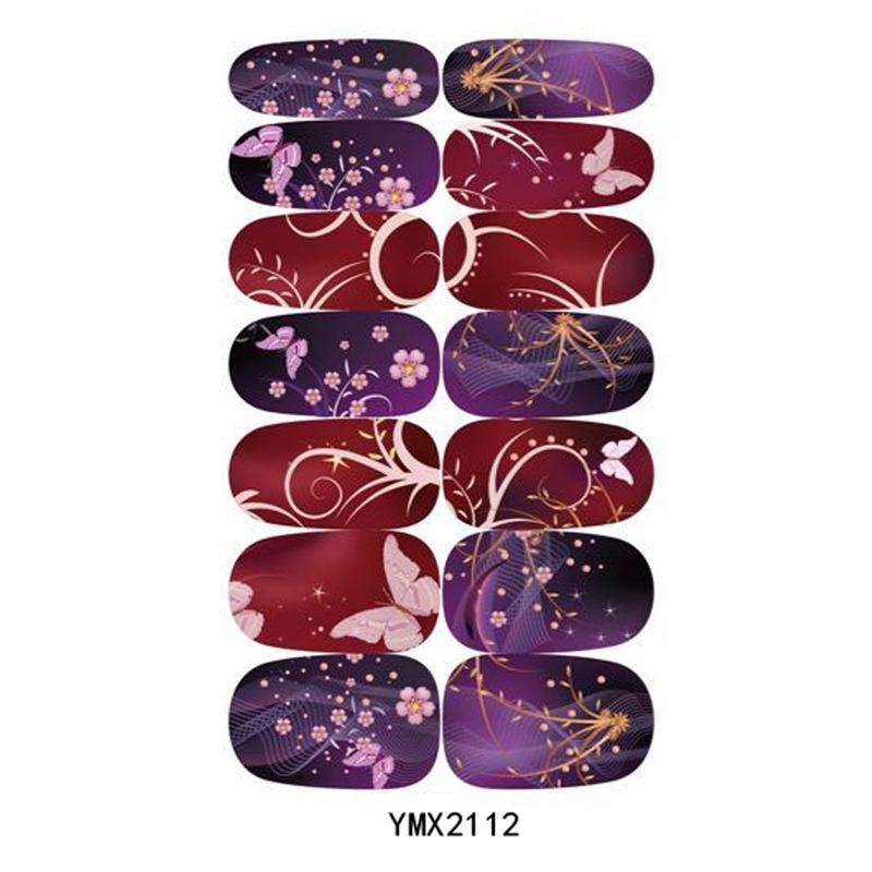 Waterproof Full-Cover Flower Gradient Nail Stickers YMY2109-2114